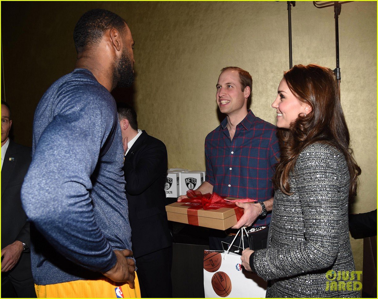 Prince William & Kate Middleton Meet 'King' LeBron James, Receive