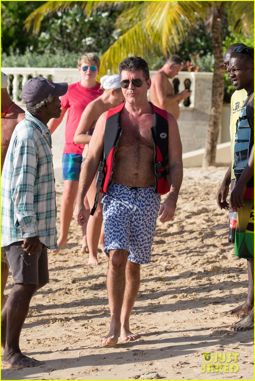simon cowell flaunts chest hair barbados vacation 163270429