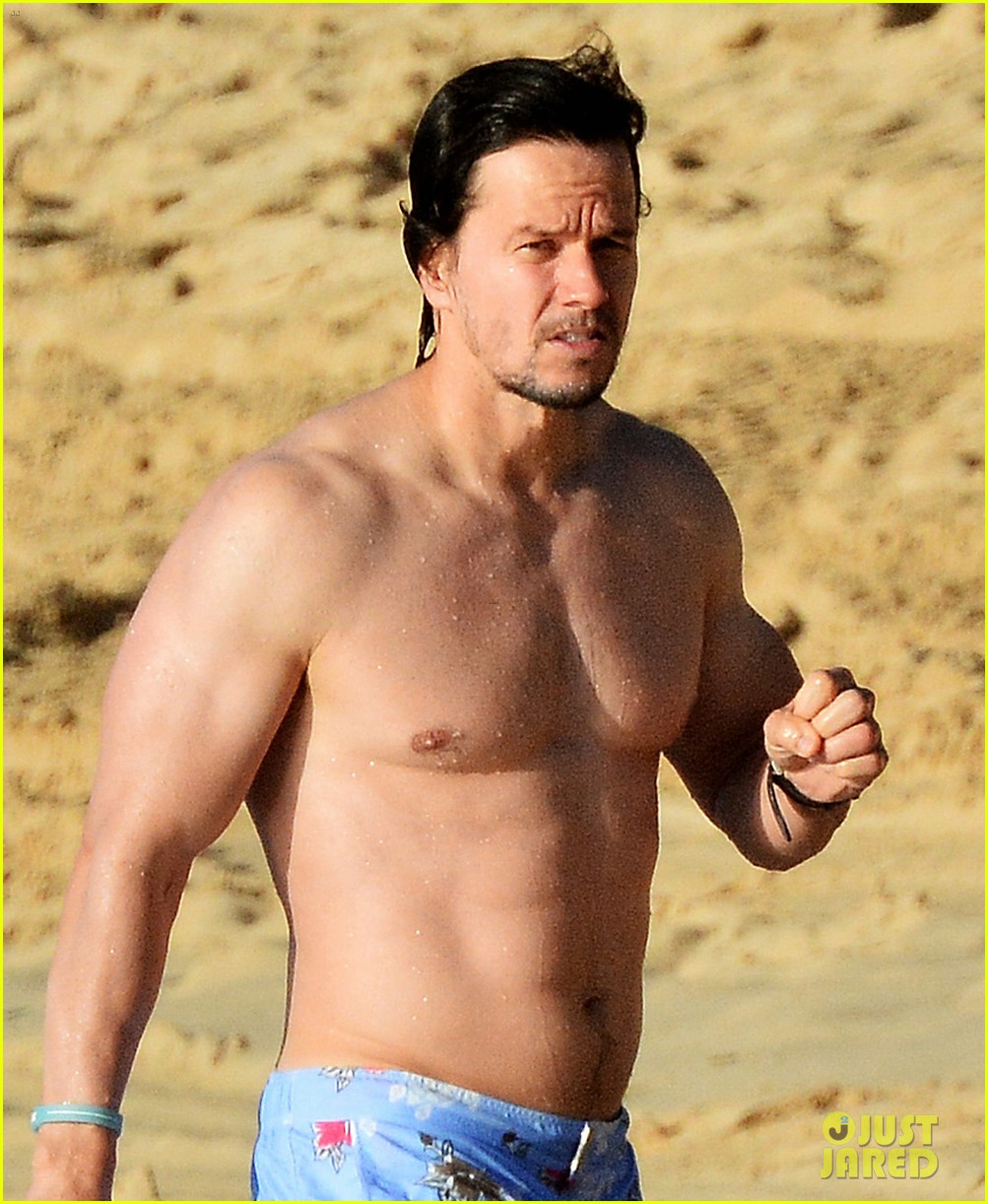 mark wahlberg goes shirtless in fourth swimsuit of his trip 16