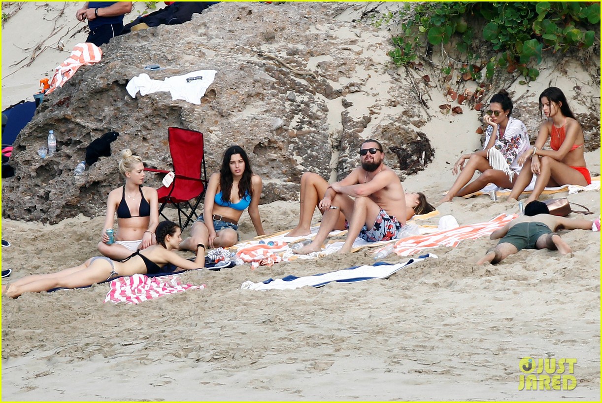 leonardo dicaprio continues st barts trip surrounded by women 30