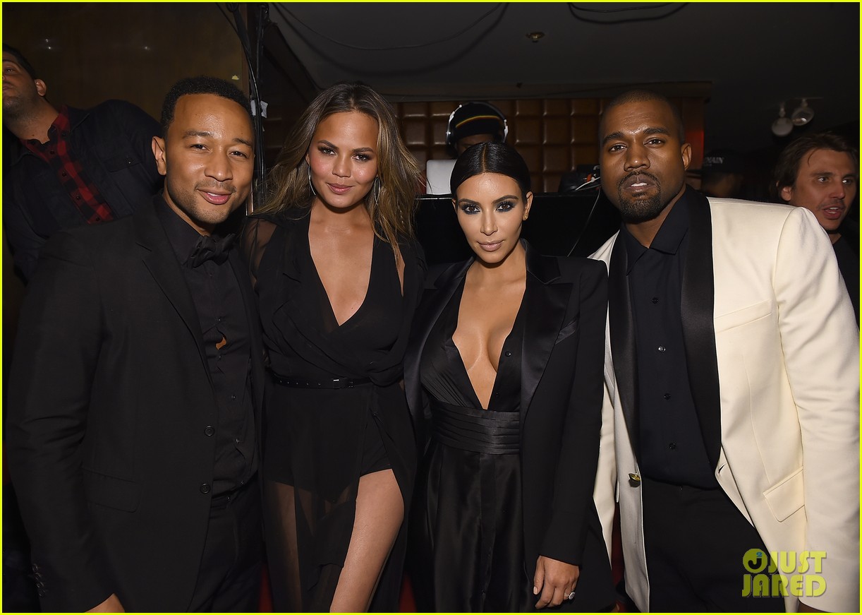 Kim Kardashian & Kanye West Pack on the PDA During John Legend's