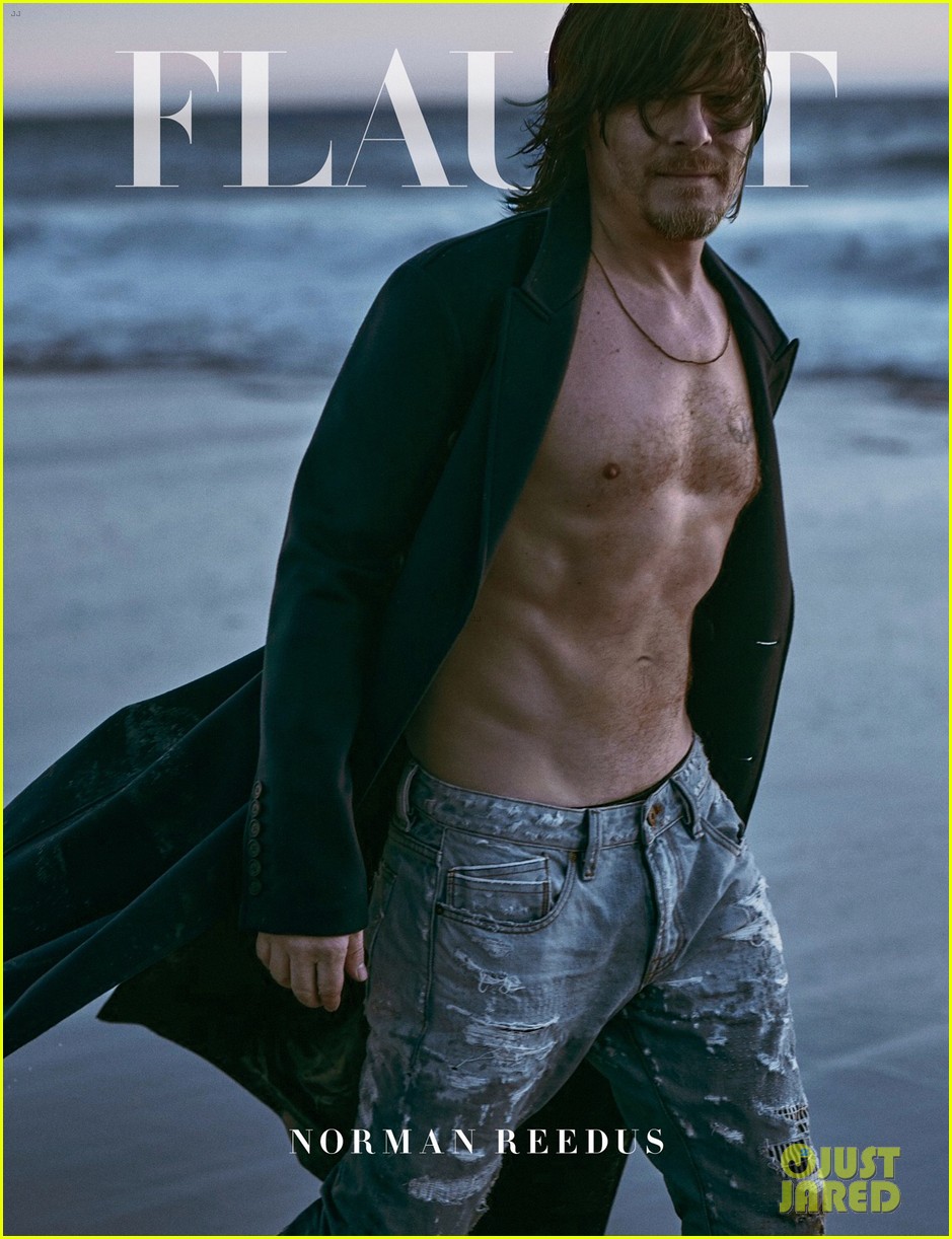 norman reedus goes shirtless for hot flaunt cover 05
