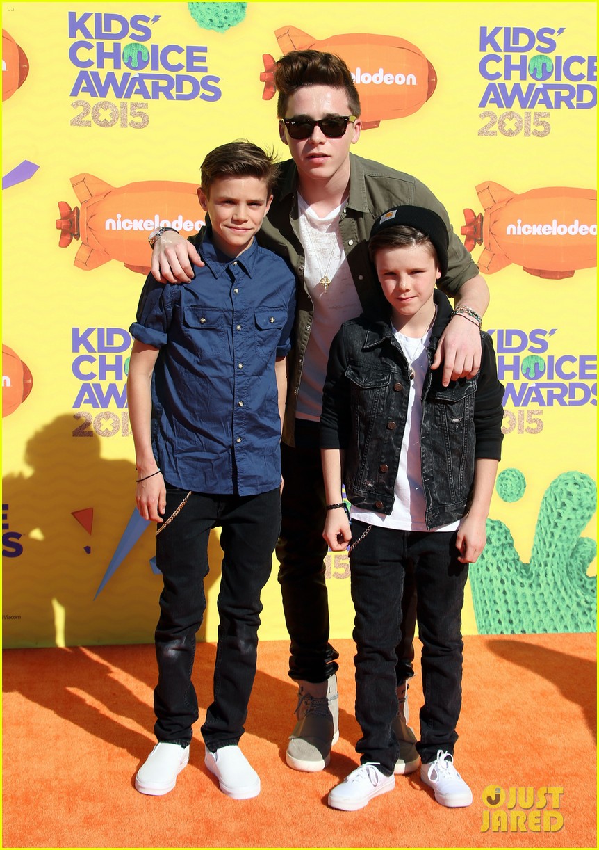 David & Victoria Beckham's Three Boys Walk the KCAs Carpet! Photo
