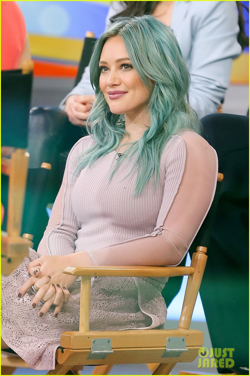 hilary duff promotes younger on gma talks dying her turquoise blue 123336922