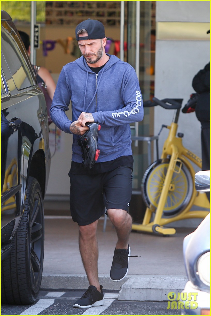 david beckham soulcycle with son brooklyn 063350457