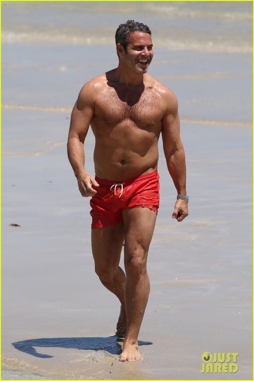 Shirtless Andy Cohen Takes a Splash in Miami Beach: Photo 3351921 Anderson Cooper, Andy Cohen