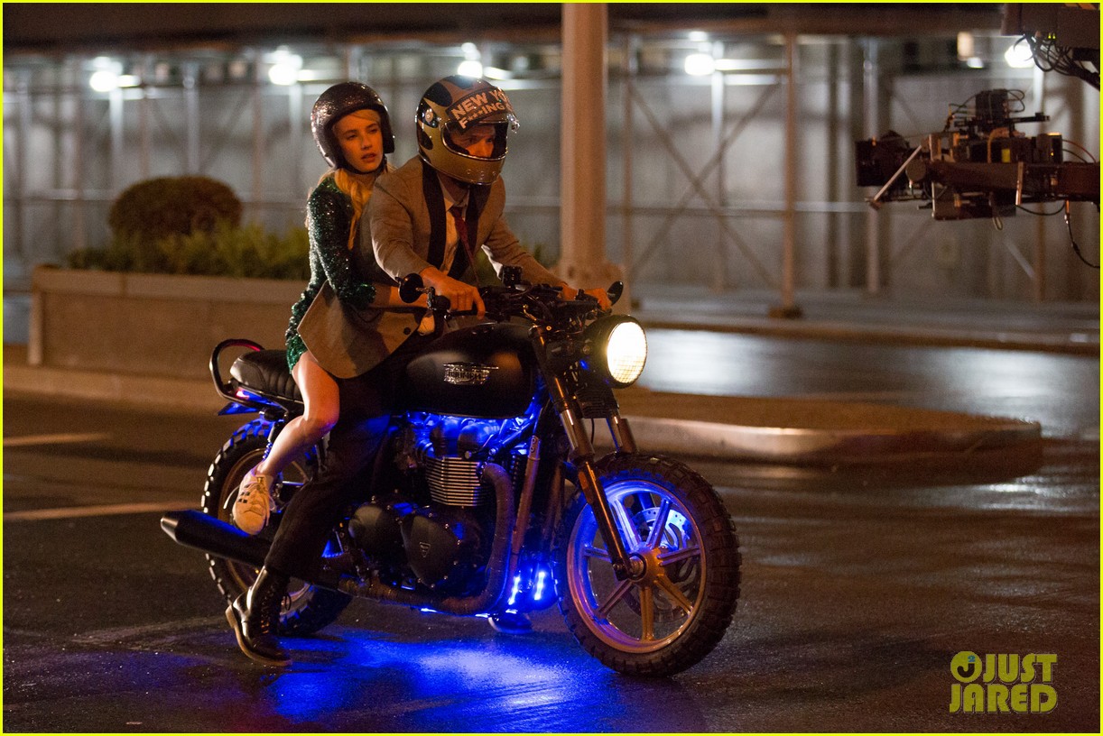 emma roberts has nerve to take motorcycle ride 143349101