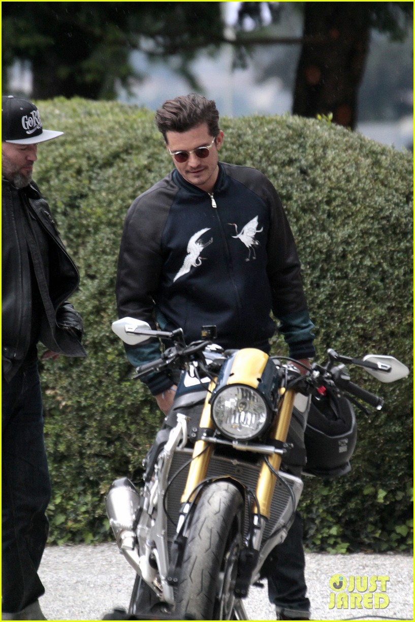 Orlando Bloom Promotes Custom BMW S 1000 R Motorcycle in Italy: Photo ...