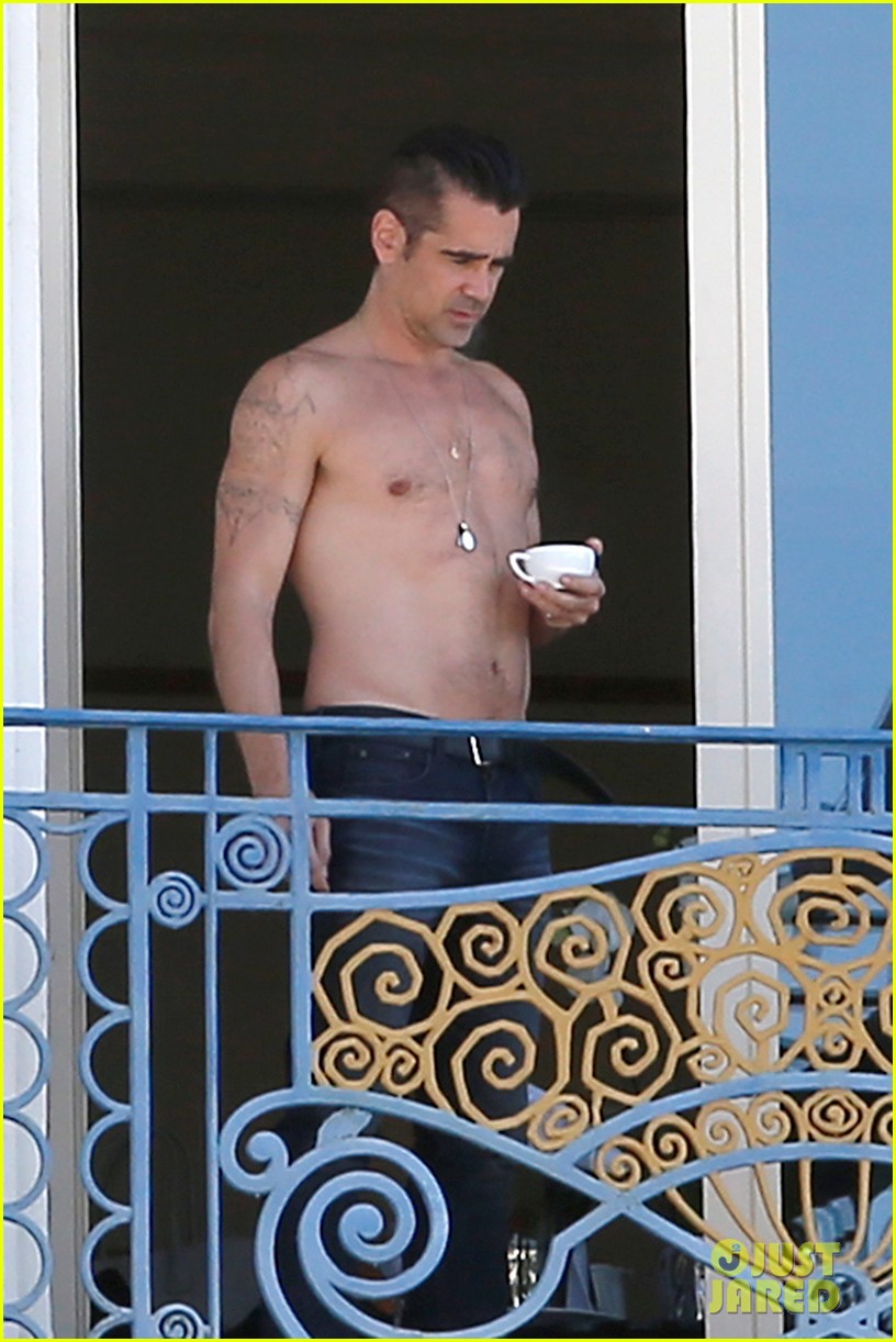colin farrell shirtless cup of cofee 123371309