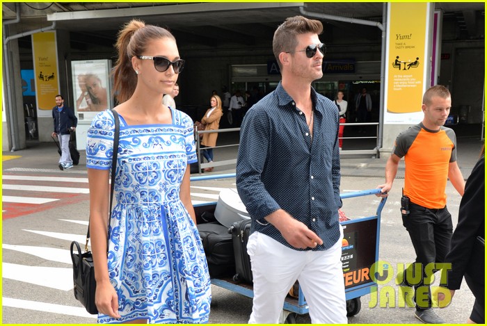 robin thicke arrives in cannes with girlfriend april love geary 083375674