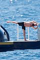 sting does shirtless stretches in cannes 21