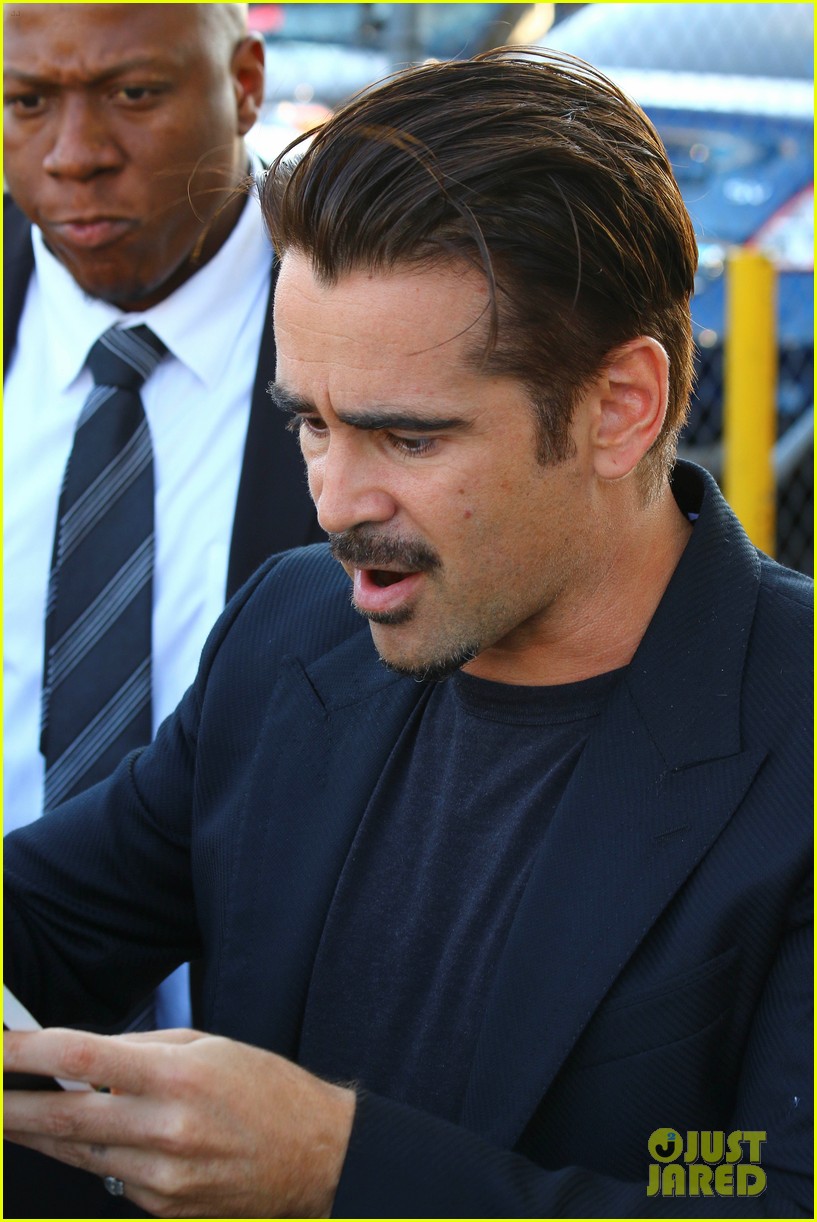 colin farrell gets sniffed by a fan on jimmy kimmel live 253423906
