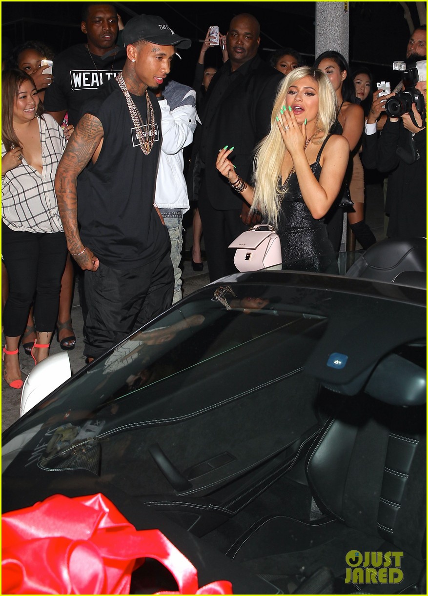 Tyga Surprises Kylie Jenner with Brand New Ferrari At 18th Birthday