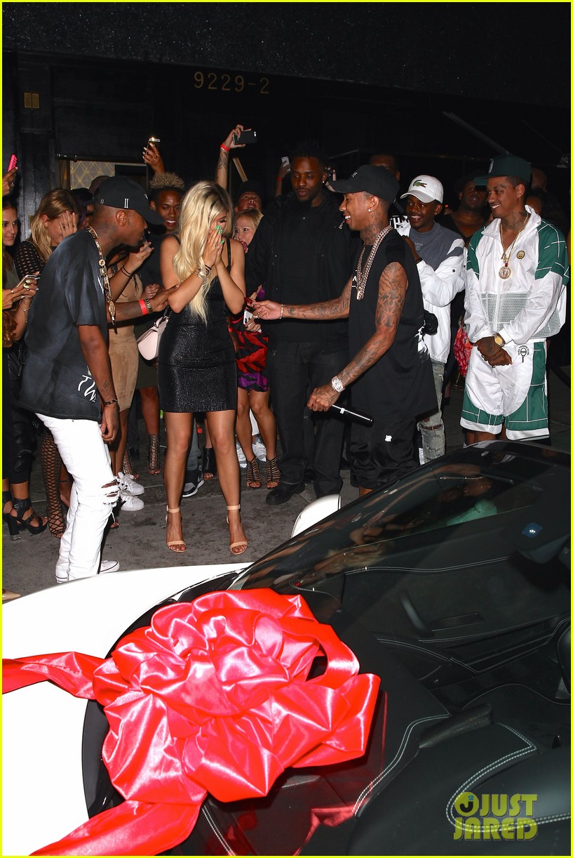 Tyga Surprises Kylie Jenner with Brand New Ferrari At 18th Birthday