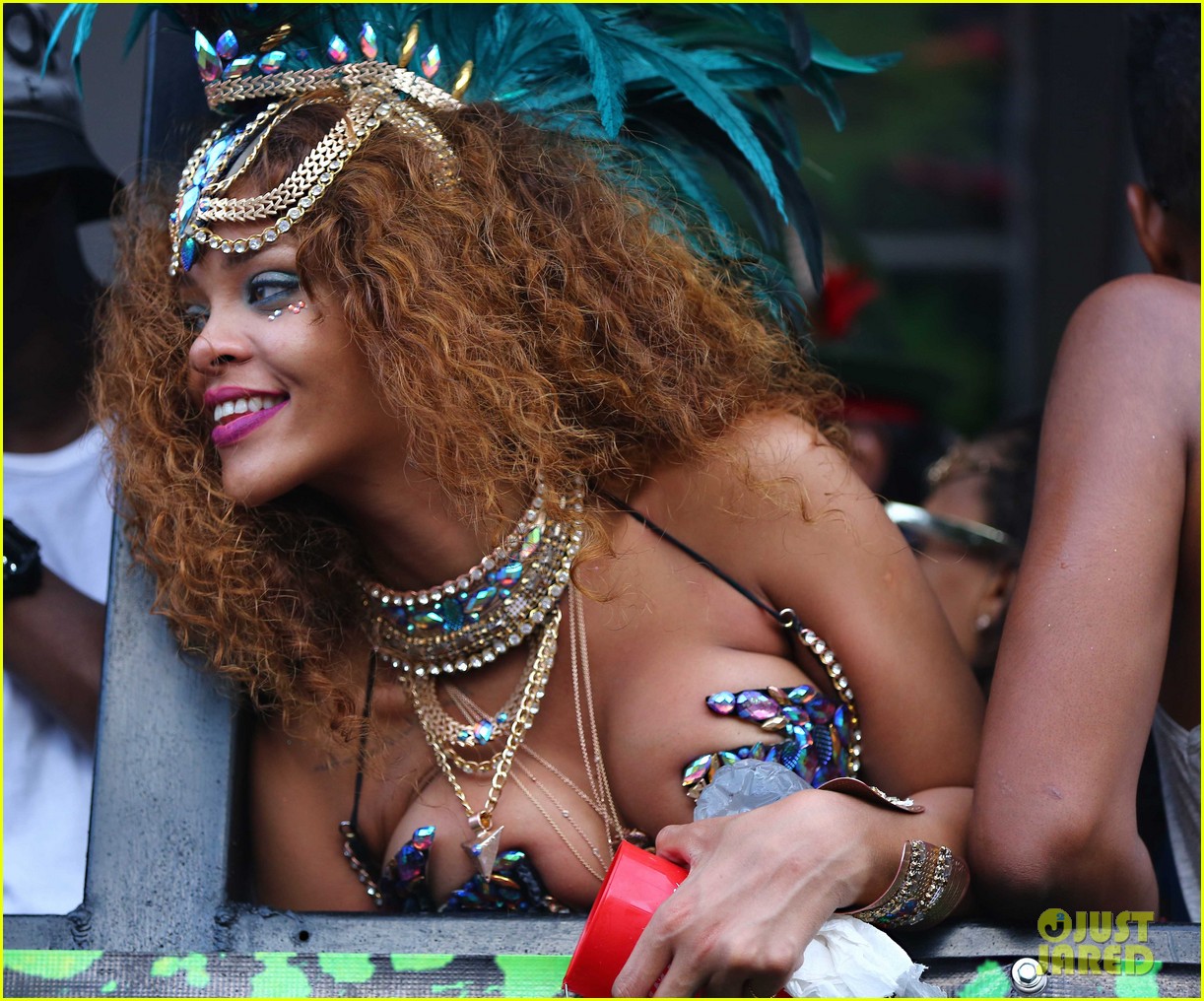 rihanna jeweled revealing bikini for barbados kadooment festival 04