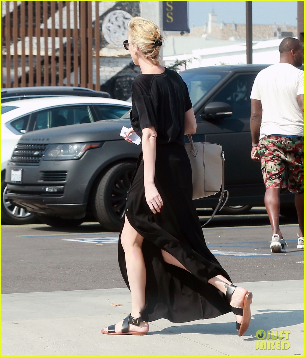 charlize theron shows some leg while heading to lunch 053443813