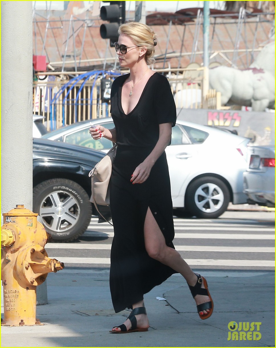 charlize theron shows some leg while heading to lunch 103443818