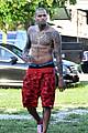 chris brown goes shirtless for new music video shoot 03