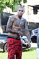 chris brown goes shirtless for new music video shoot 08