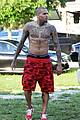 chris brown goes shirtless for new music video shoot 15