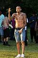 chris brown goes shirtless for new music video shoot 25