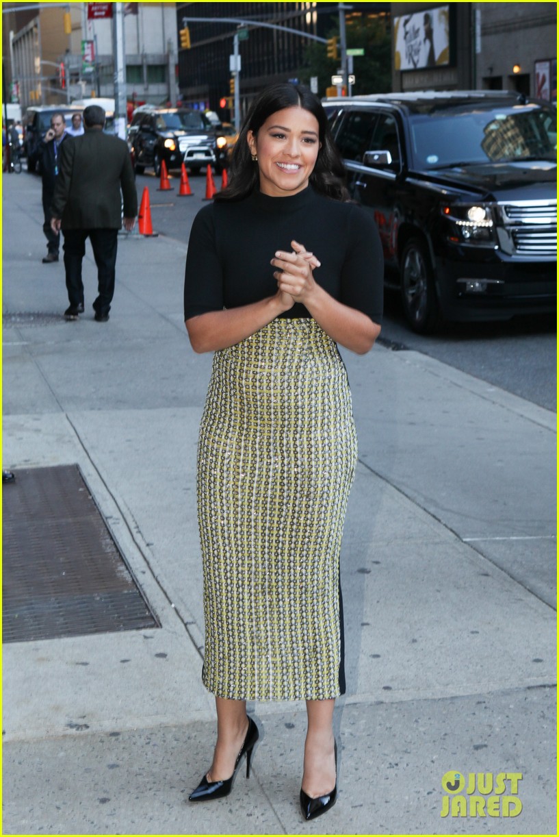gina rodriguez stephen colbert nyc appearance 093479445