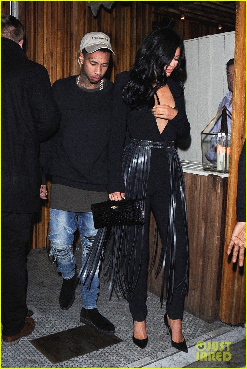 kylie jenner wears a low cut top on date night with tyga 153507397