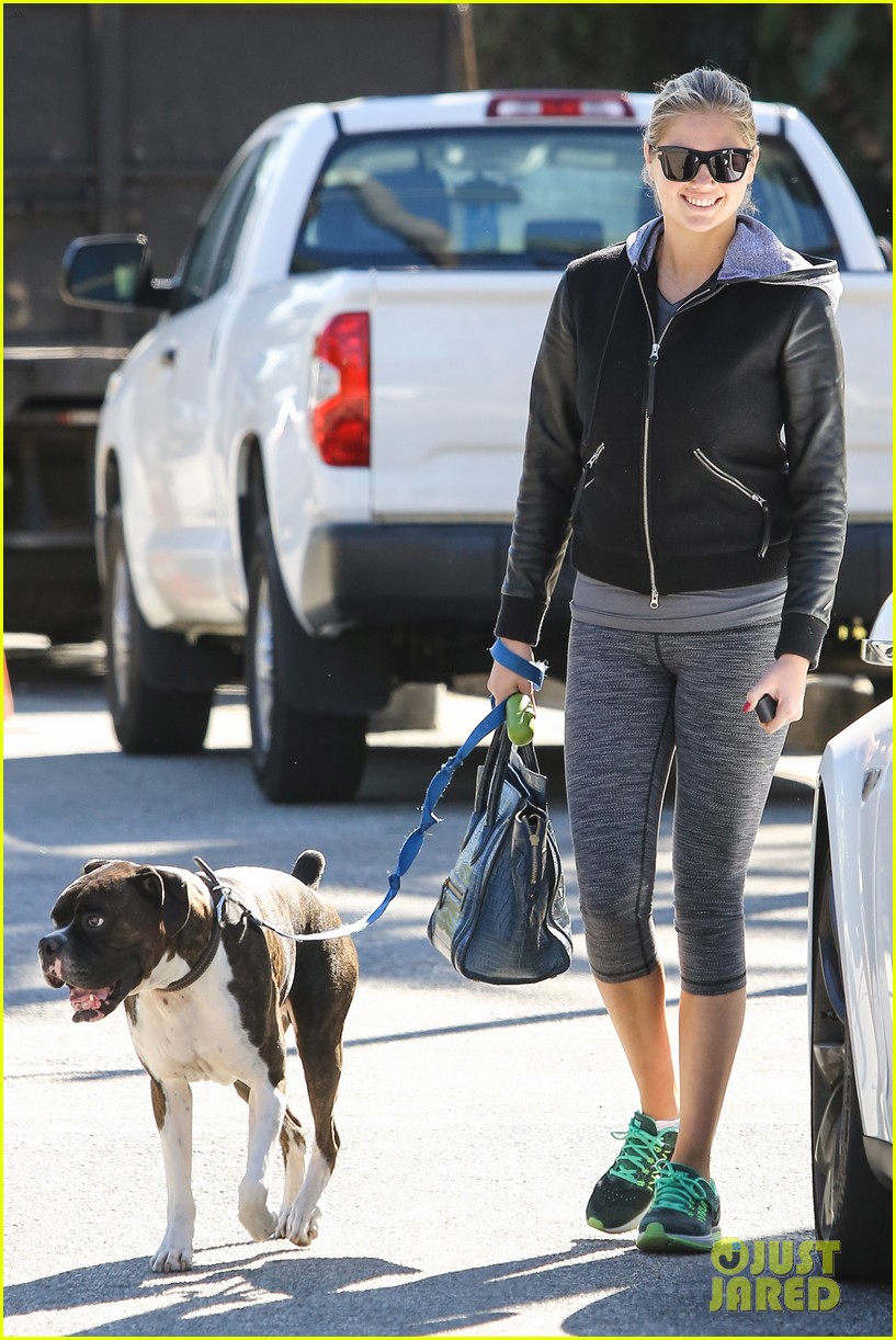 kate upton goes for a hike with dog and friend 223514120