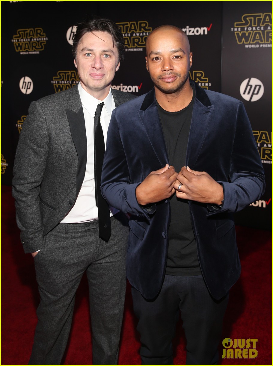 Zach Braff & Donald Faison Reunite at 'Star Wars' Premiere! Photo