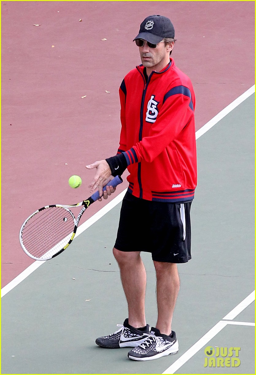 jon hamm enjoys time off playing tennis 073525110