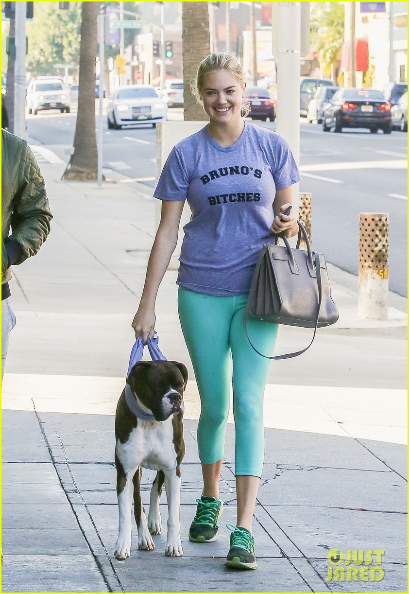 kate upton goes for a walk with pup harley 123536225