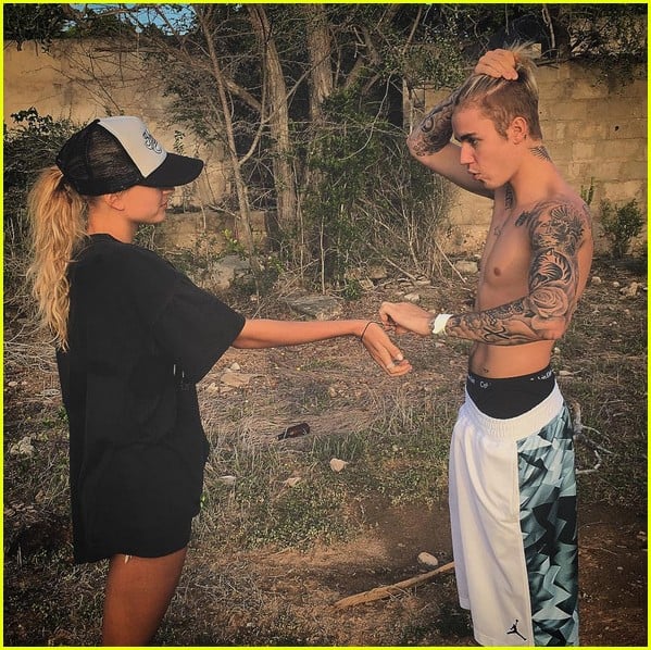 Justin Bieber Celebrates the New Year with Hailey Baldwin Photo