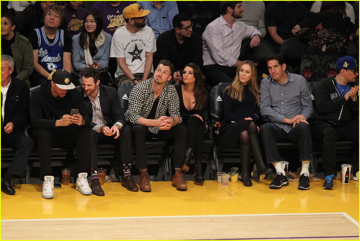 lea michele and matthew paetz go to lakers game 233544379