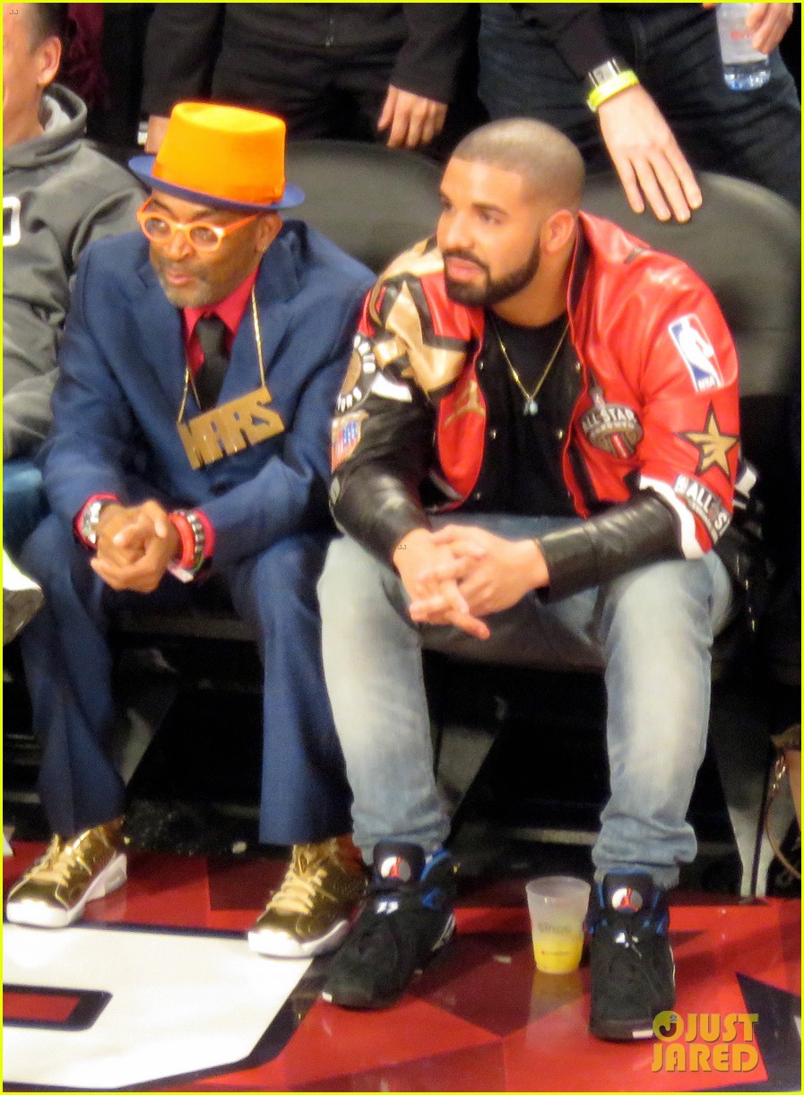 drake olivia and jason sit courtside at all star game 01