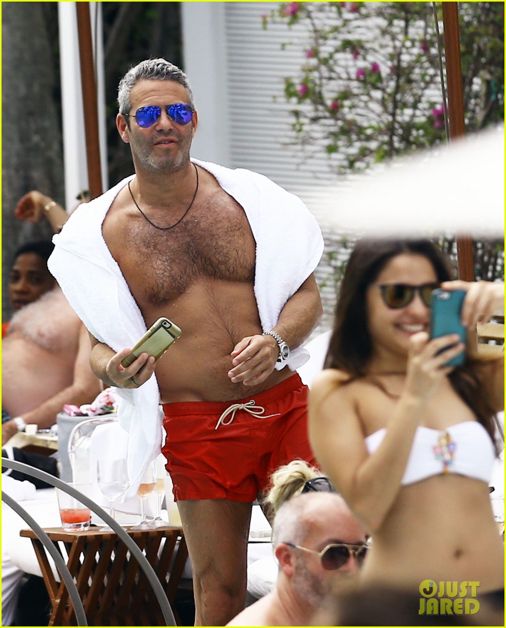 andy cohen shirtless pool easter miami 213615793
