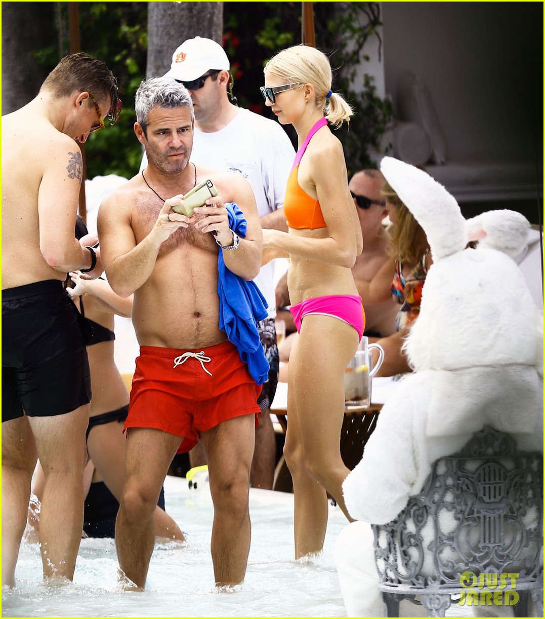 andy cohen shirtless pool easter miami 243615796