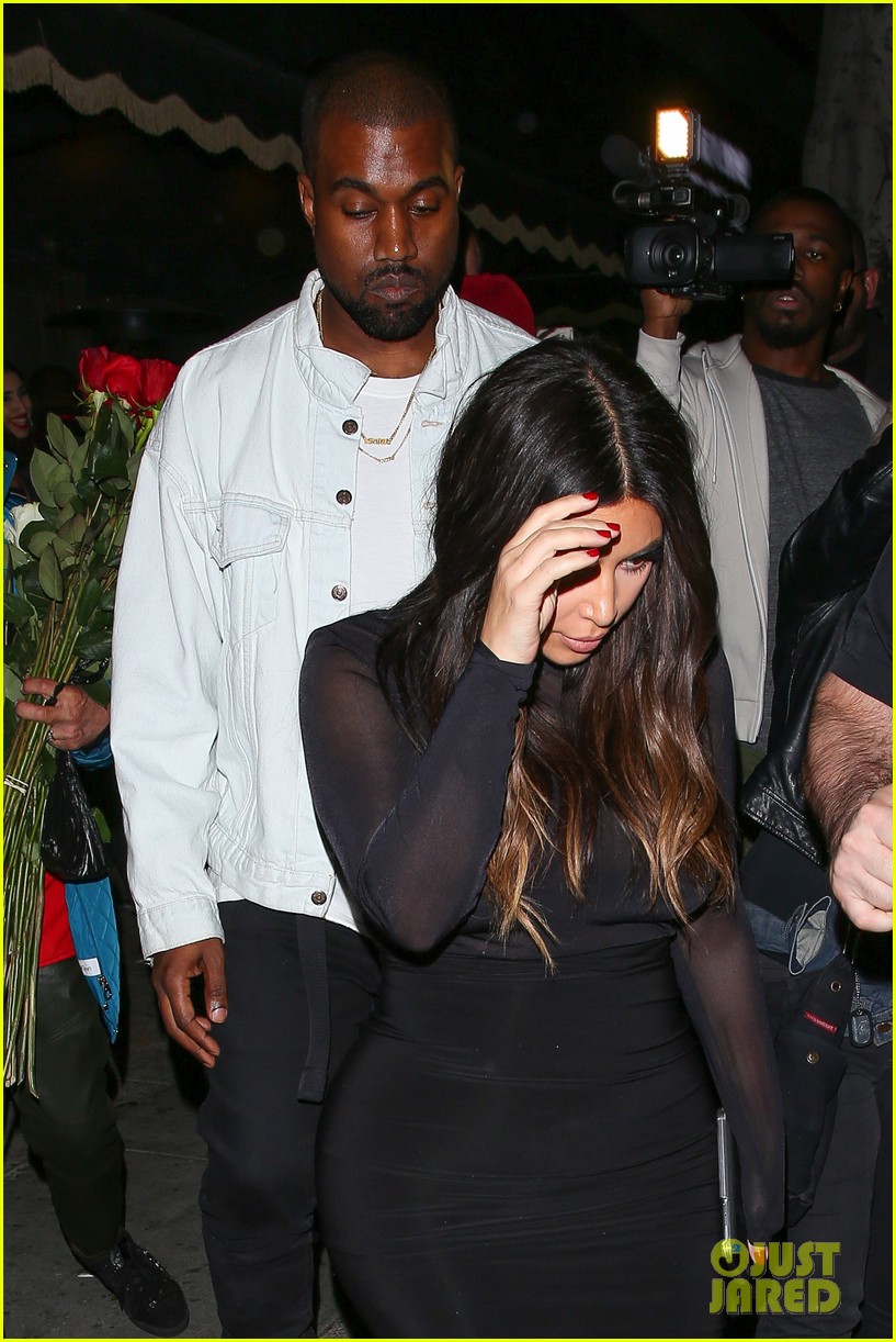 Kim Kardashian & Kanye West Party With Justin Bieber After His Staples