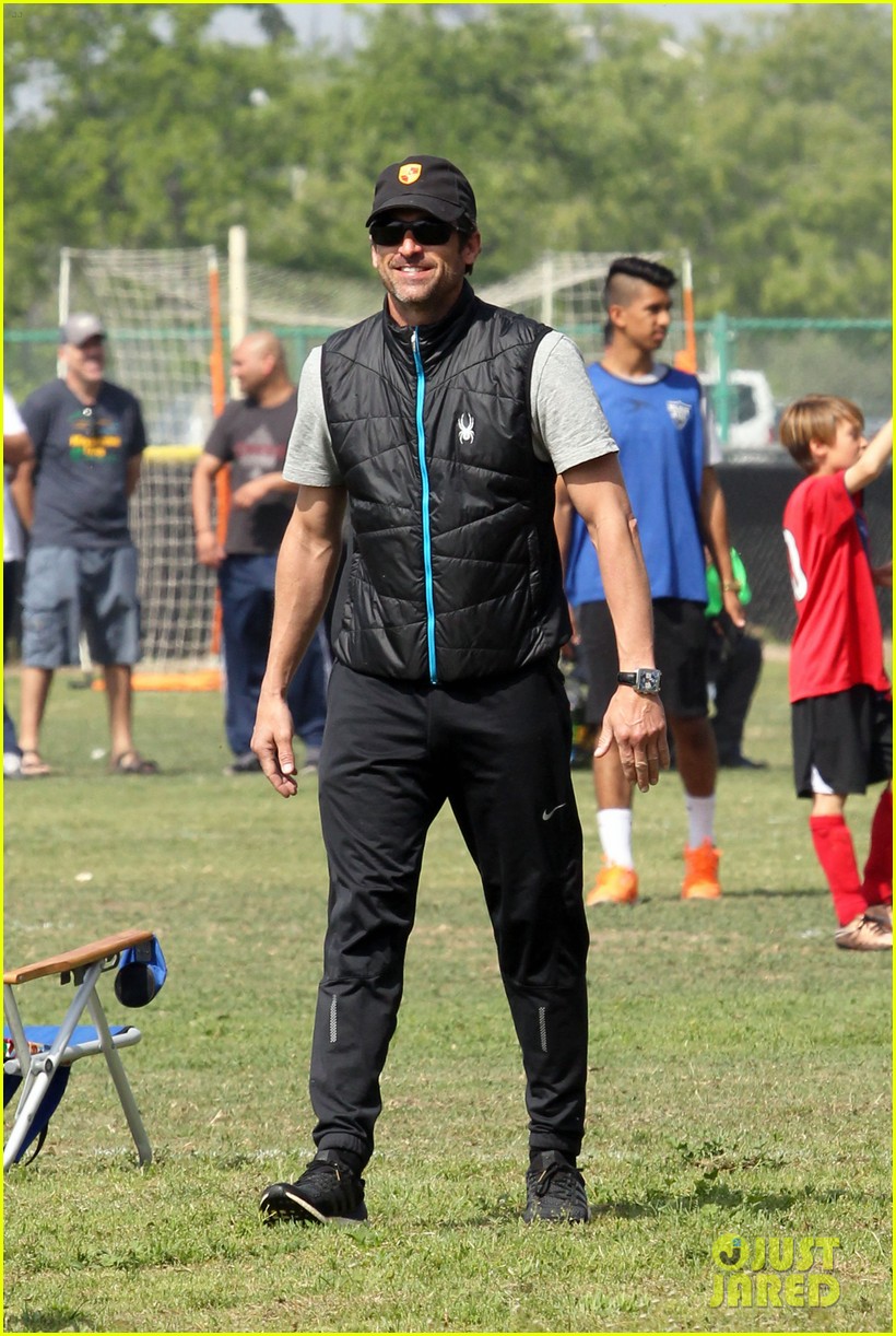 patrick dempsey wife jillian cheer on son at soccer game 01