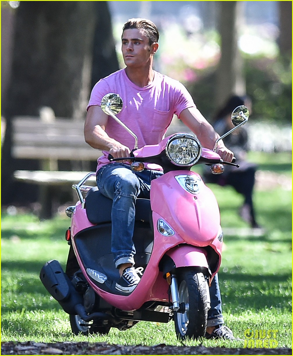zac efron the rock film baywatch on a scooter 063612523
