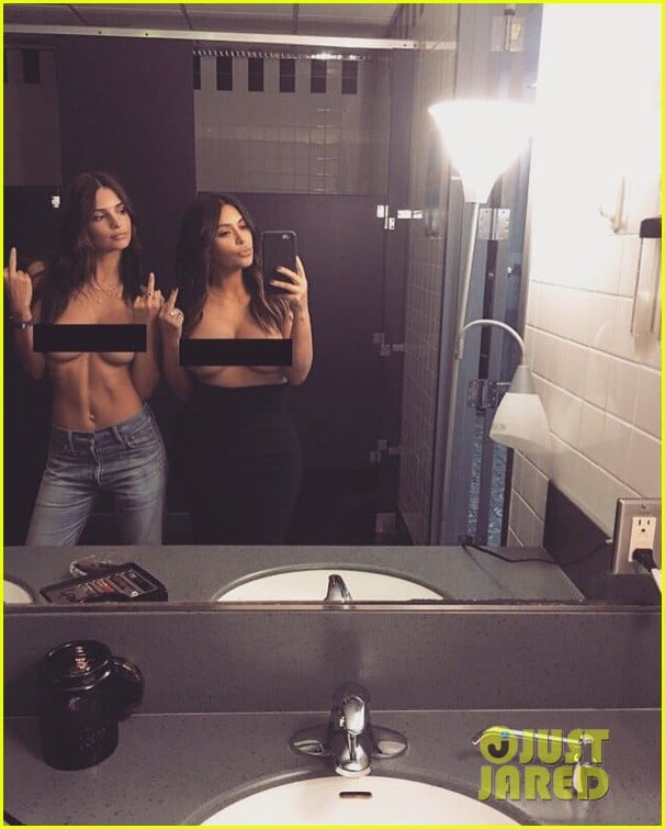 Photo: kim kardashian nsfw selfie with emily ratjkowski 01 | Photo 3617695 | Just Jared
