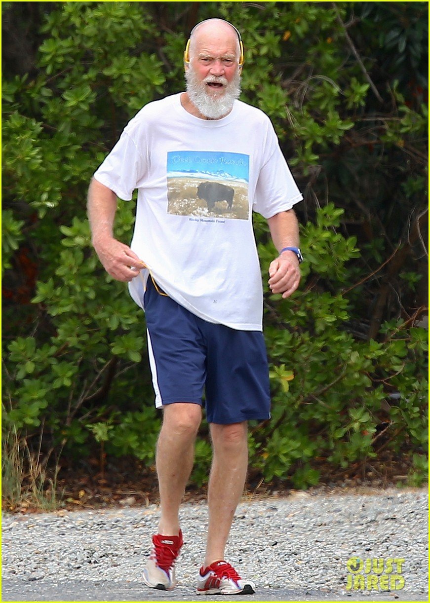unrecognizeable david letterman goes for a jog in st barts 06