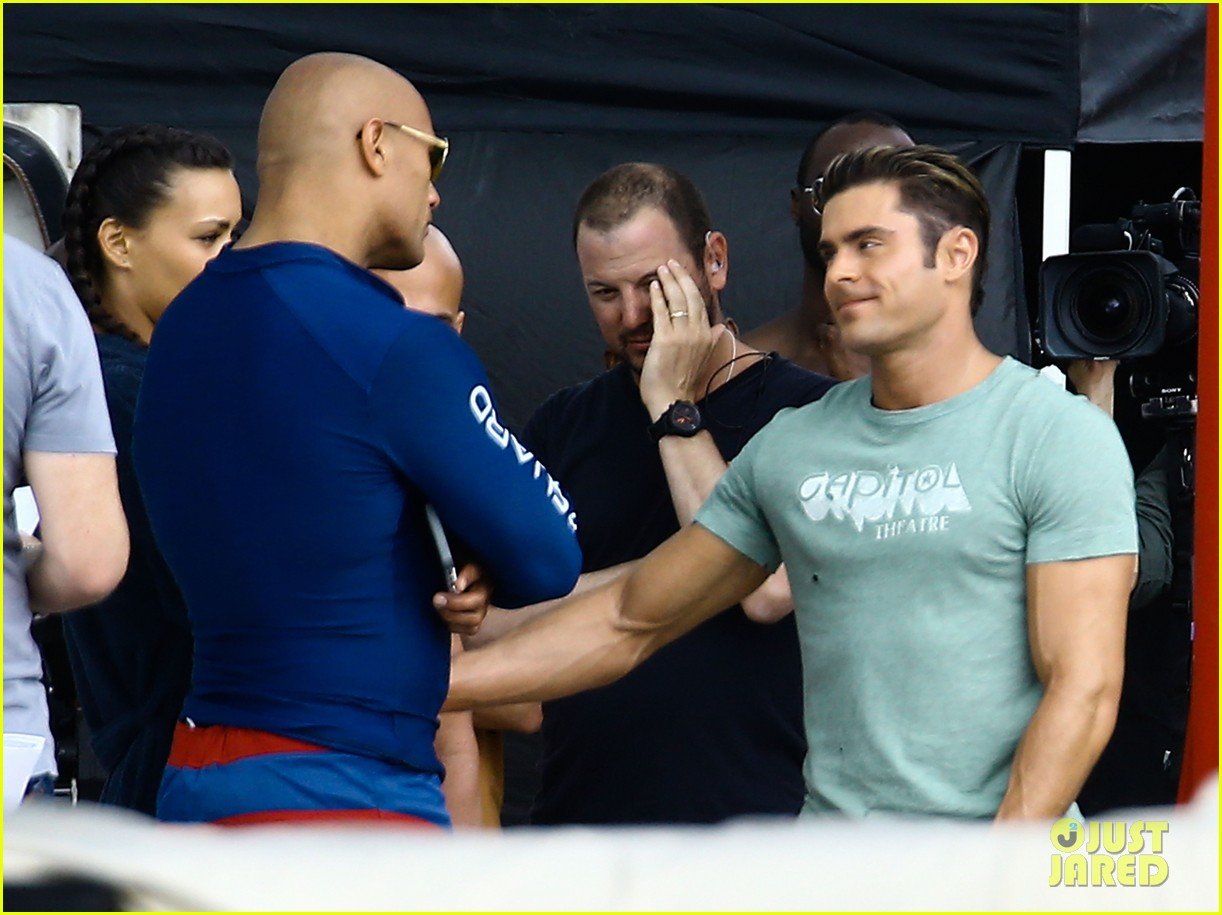 Zac Efron Gets Flirty With Alexandra Daddario on 'Baywatch' Set Photo