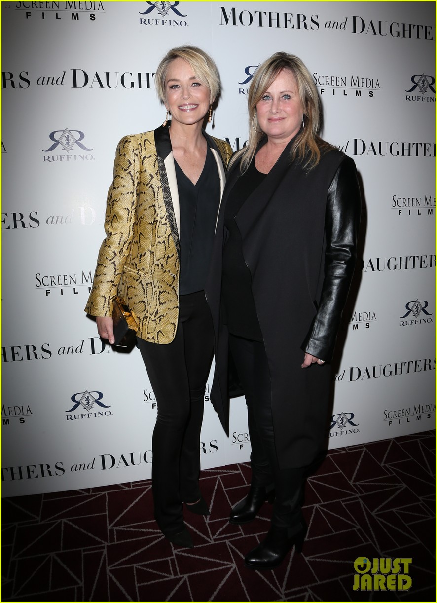 selma blair sharon stone help premiere mothers and sons 113643503