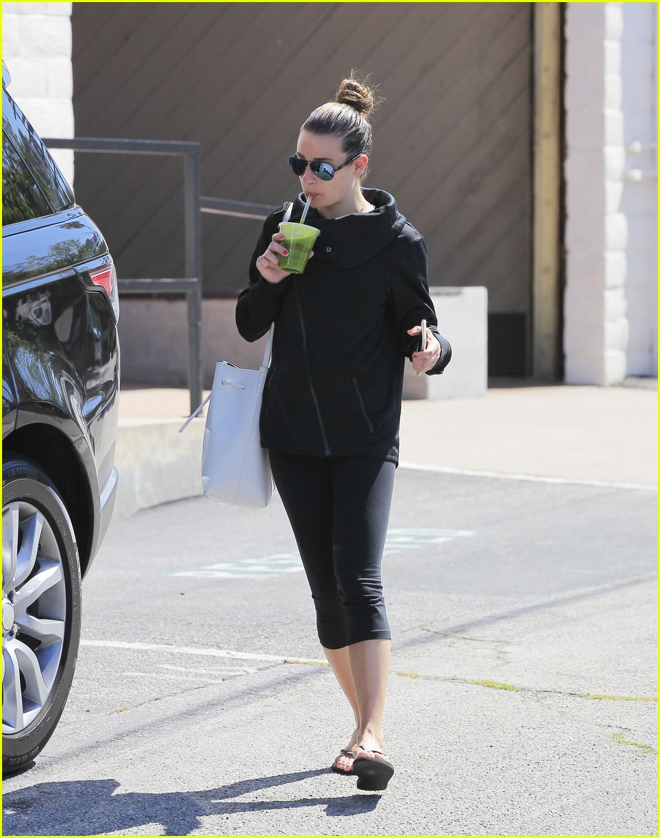 lea michele green juice after gym 083635537