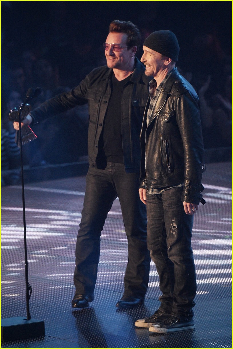Pharrell Williams Presents Innovator Award to U2 at iHeartRadio Music