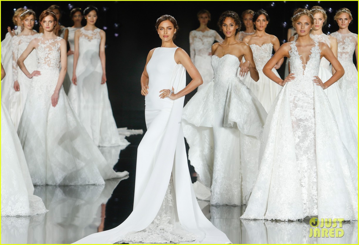 irina shayk models wedding dresses for barcelona bridal week 13