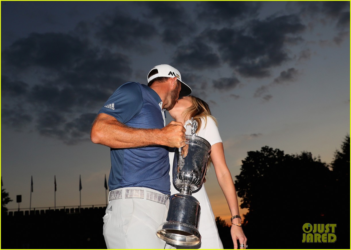 Dustin Johnson Celebrates US Open Win with Fiancee Paulina Gretzky