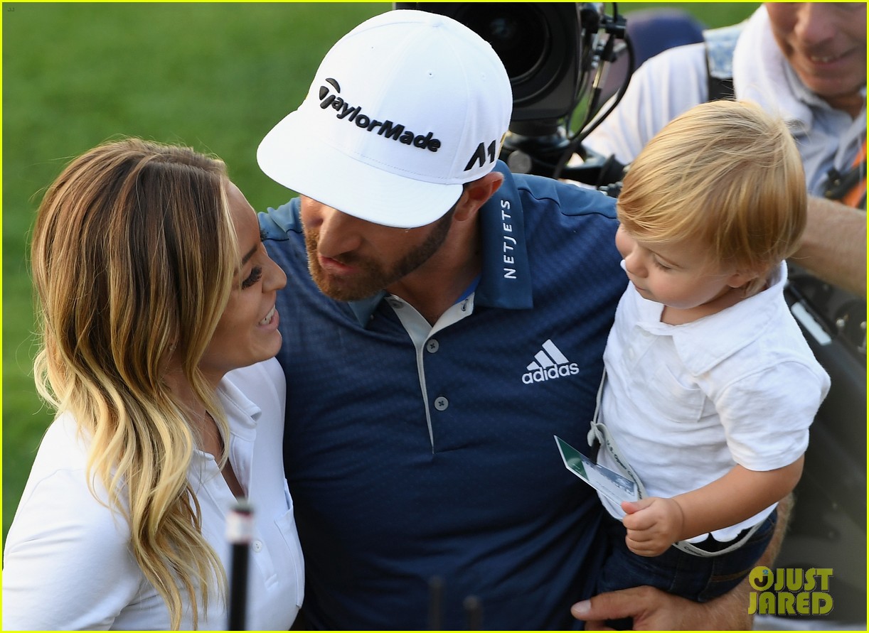 Dustin Johnson Celebrates US Open Win with Fiancee Paulina Gretzky
