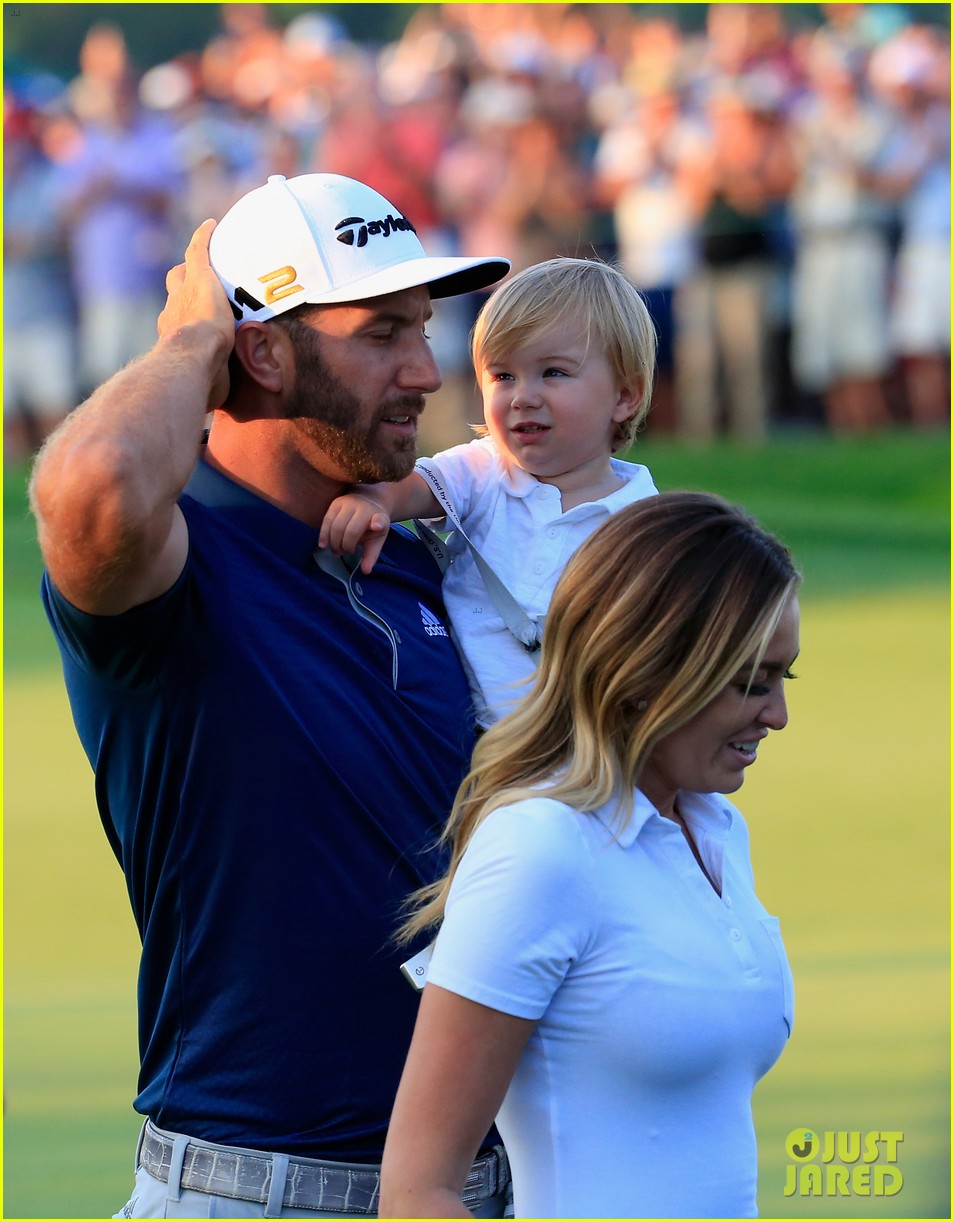 Dustin Johnson Celebrates US Open Win with Fiancee Paulina Gretzky