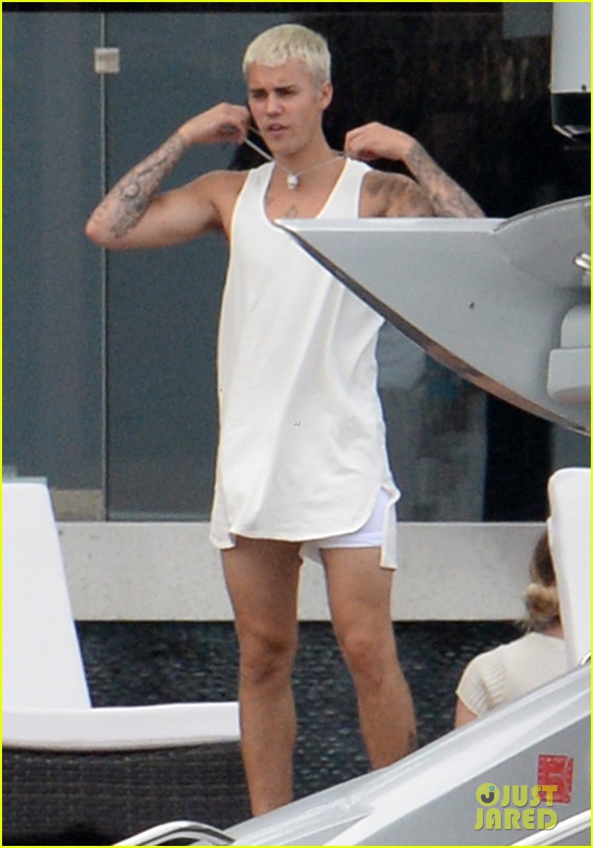 Justin Bieber's White Underwear Turns See Through While